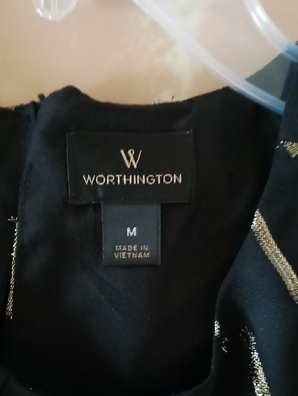 Worthington Black Sleeveless Camisole with Gold Metallic Accents - Picture 4 of 5